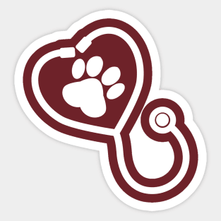 stethoscope with paw print Sticker